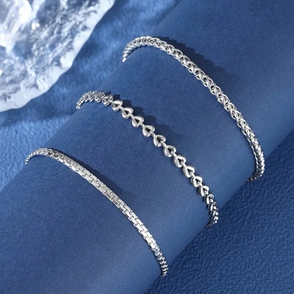 New 3 Piece Titanium Steel Bracelet Set - Picture 2 of 5